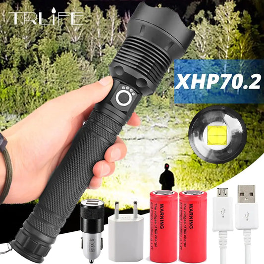 XHP50 and XHP70 up to 90,000 lumens LED Flashlight